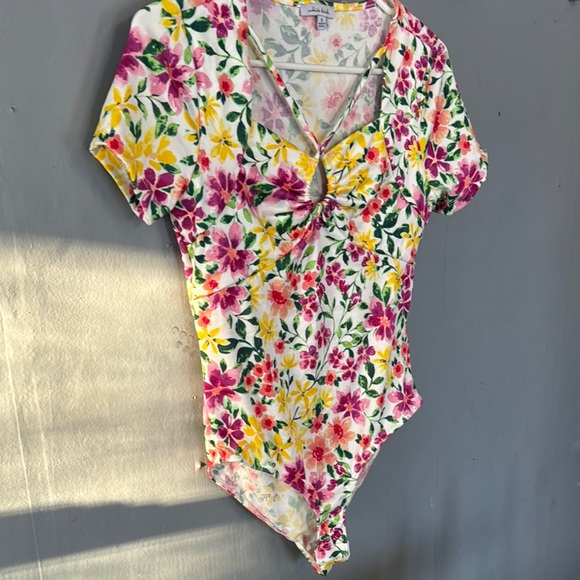 OFFERS OPEN! Small Bodysuit White Birch Floral Bodysuit - Multicolor bodysuit - Picture 3 of 5